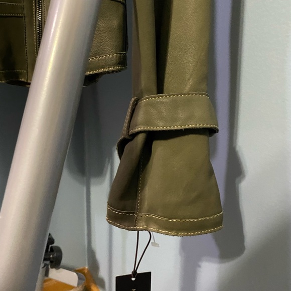 Andrew Marc Leather Moro Jacket Olive - Picture 7 of 16
